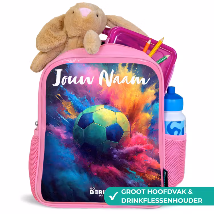 Neon - Bal - Kleurrijk Kinderrugzak - Roze middel -inhoud_NL