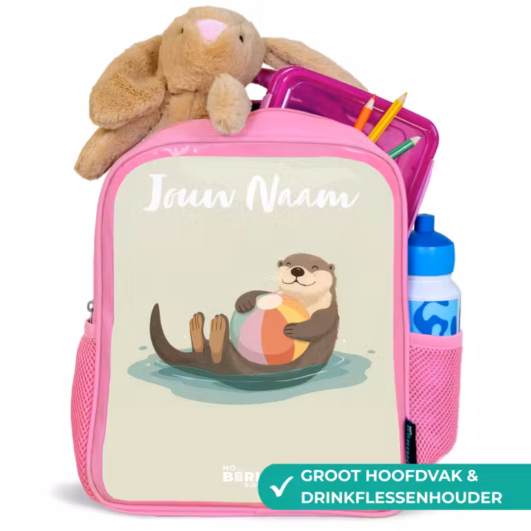 Otter - Strandbal - Water Kinderrugzak - Roze middel -inhoud_NL