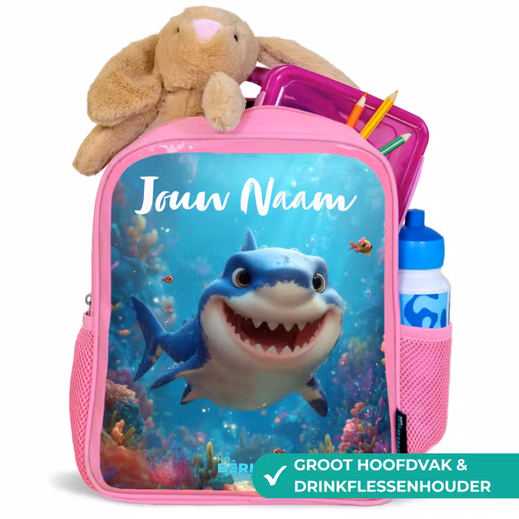 Rif - Koraal - Haai - Dier Kinderrugzak - Roze middel -inhoud_NL