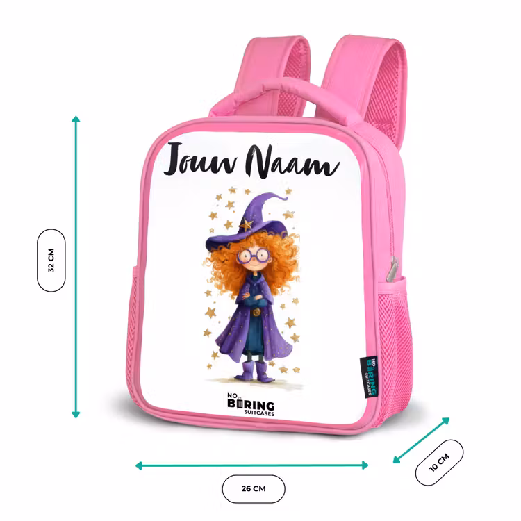 Sterrenmagie met krullen Kinderrugzak - Roze middel -productfoto_formaten