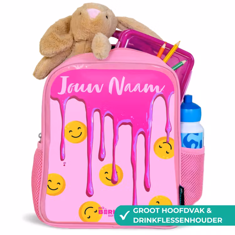 Verf - Smiley - Roze Kinderrugzak - Roze middel -inhoud_NL
