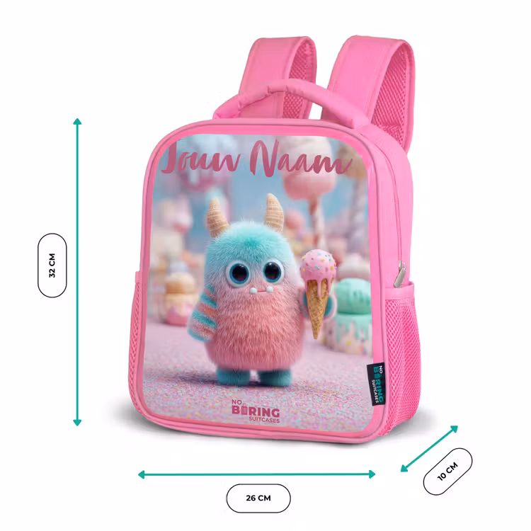 Zoet Monstersnoep Avontuur Kinderrugzak - Roze middel -productfoto_formaten