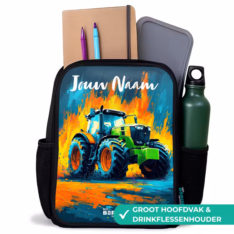 Abstract - Tractor - Groen Rugzak - Zwart middel -inhoud_NL