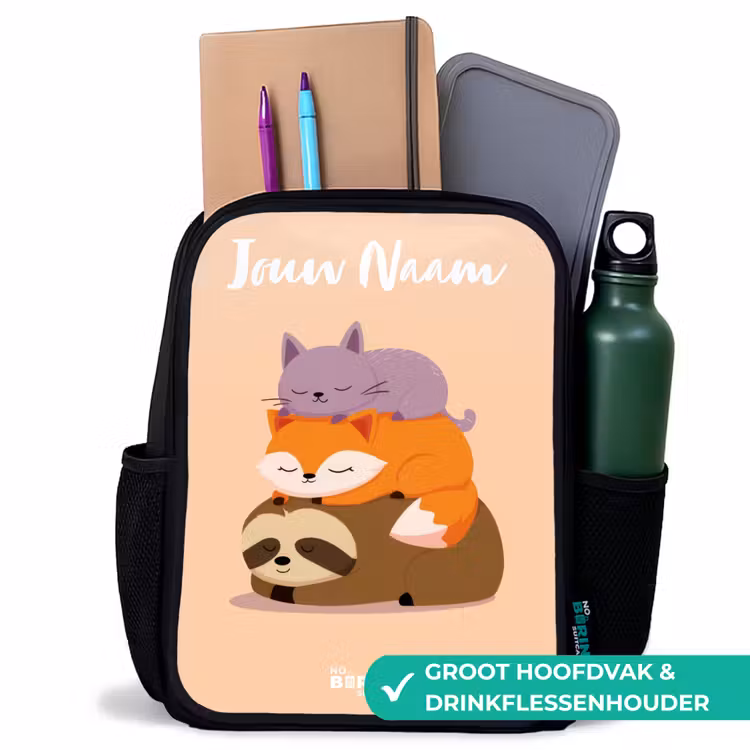 Dieren - Slapen - Samen Rugzak - Zwart middel -inhoud_NL