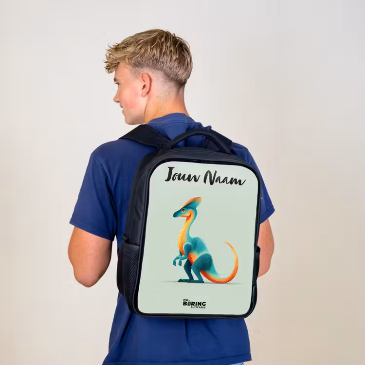 Dino - Blauw - Dier Rugzak - Zwart middel -sfeer8