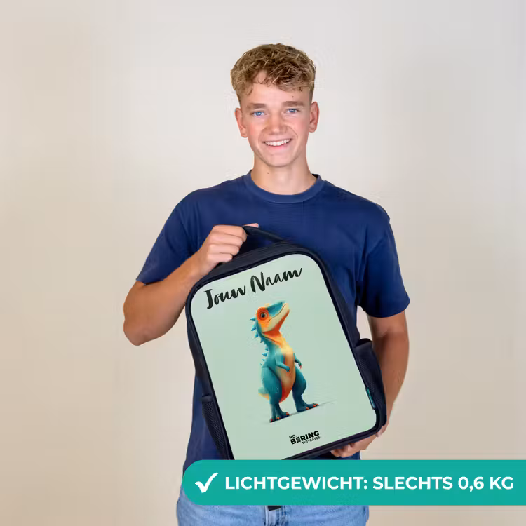 Dino - Dier - Groen - Oranje Rugzak - Zwart middel -sfeer7_NL