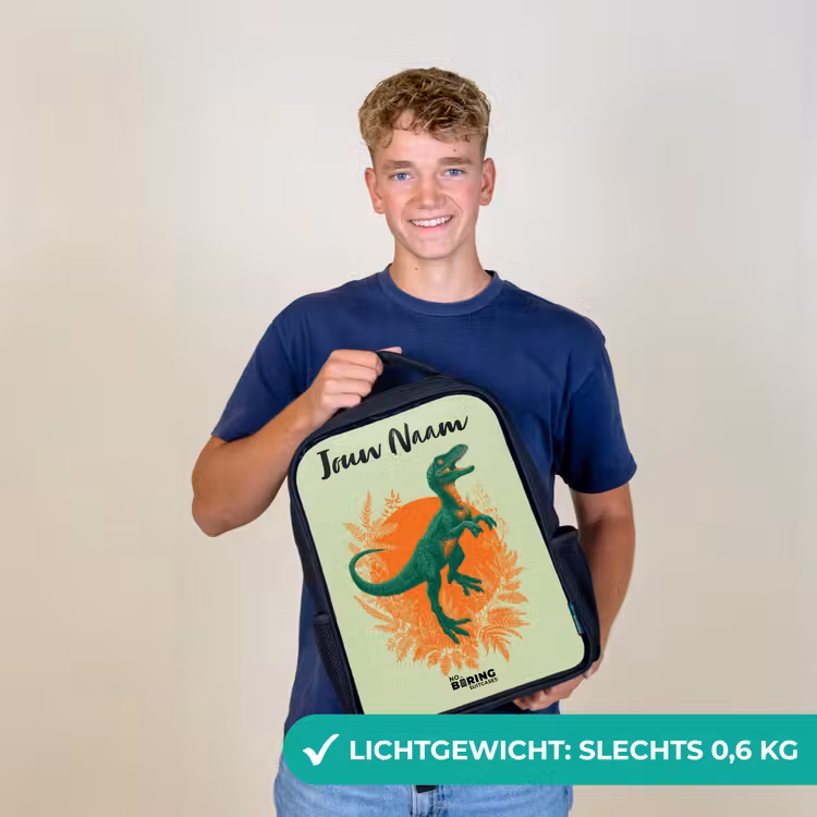Dino - Natuur - Groen Rugzak - Zwart middel -sfeer7_NL