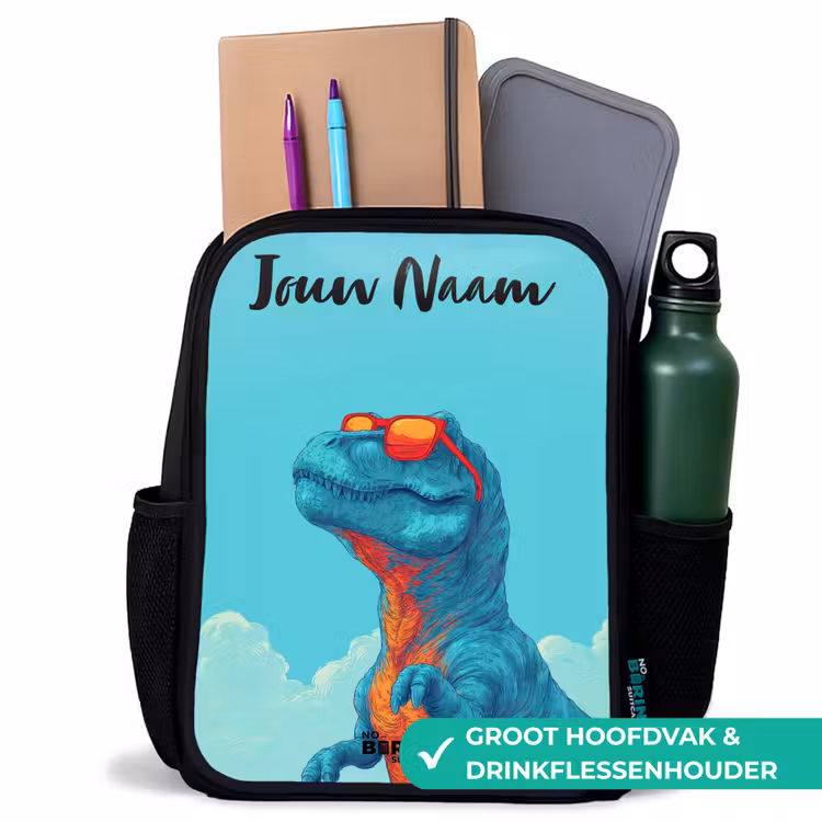 Dino - Zonnebril - Blauw Rugzak - Zwart middel -inhoud_NL