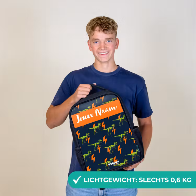Dinos - Bliksem - Dieren - Blauw Rugzak - Zwart middel -sfeer7_NL