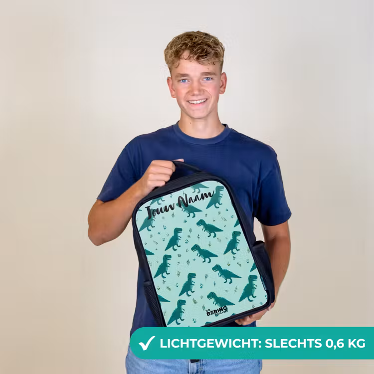 Dinos - Patroon - Groen Rugzak - Zwart middel -sfeer7_NL