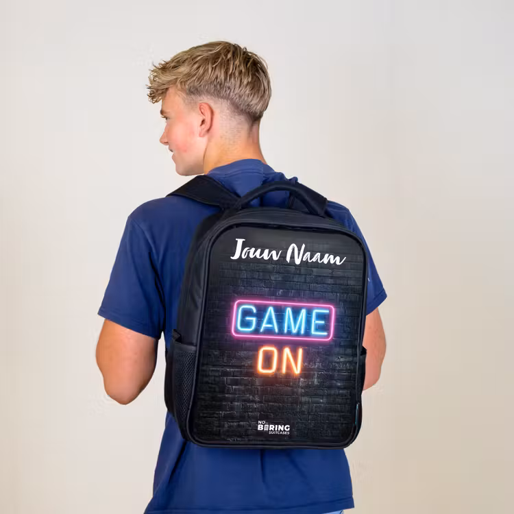 Game - Neon - Muur Rugzak - Zwart middel -sfeer8