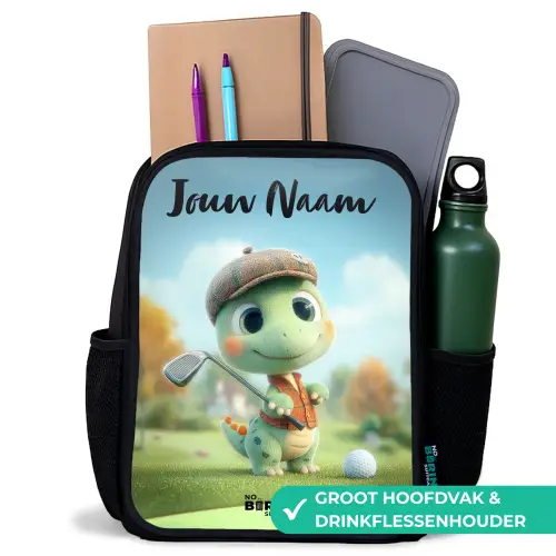 Golf - Dino - Groen Rugzak - Zwart middel -inhoud_NL