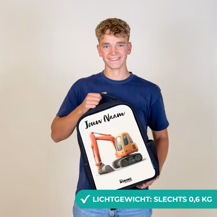 Graafmachine - Getekend - Oranje Rugzak - Zwart middel -sfeer7_NL
