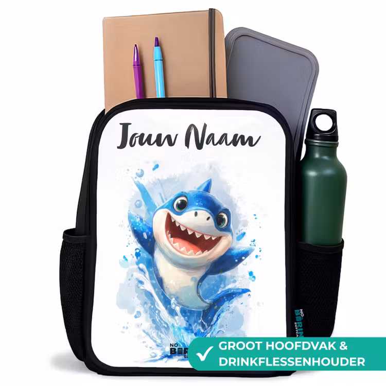 Haai - Tanden - Water Rugzak - Zwart middel -inhoud_NL