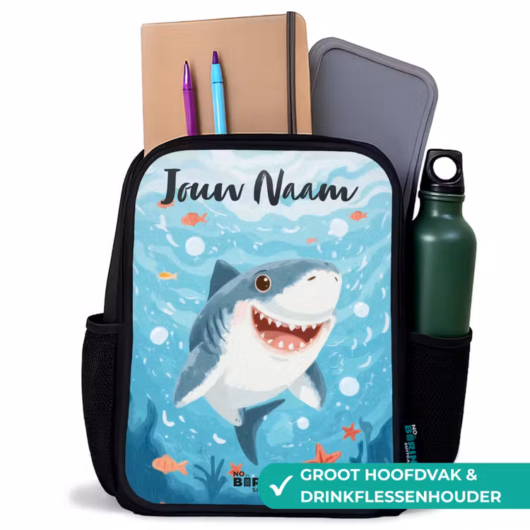 Haai - Water - Zee Rugzak - Zwart middel -inhoud_NL