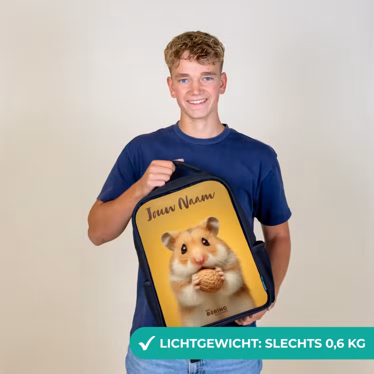 Hamster - Walnoot - Dier Rugzak - Zwart middel -sfeer7_NL