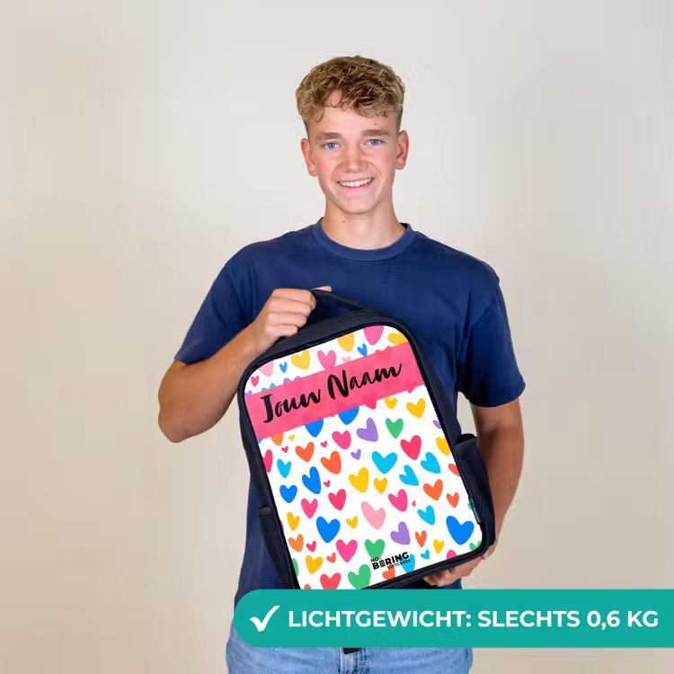 Hartjes - Kleurrijk - Patroon Rugzak - Zwart middel -sfeer7_NL