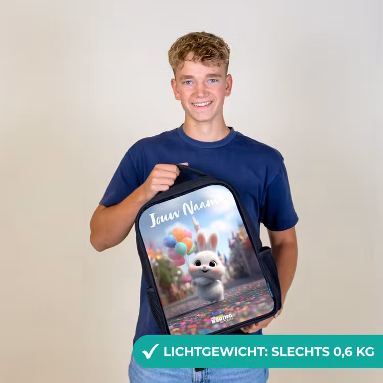 konijn - Ballonnen Rugzak - Zwart middel -sfeer7_NL