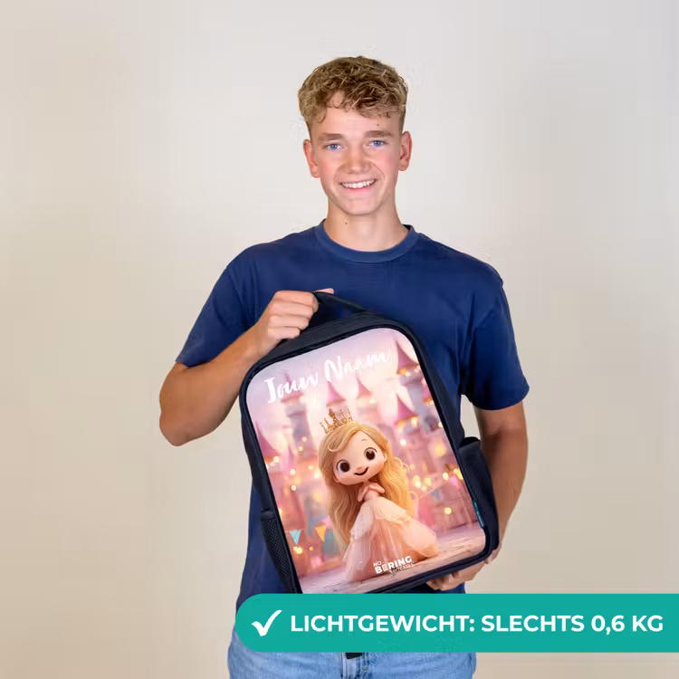 Prinses - Roze - Kasteel Rugzak - Zwart middel -sfeer7_NL