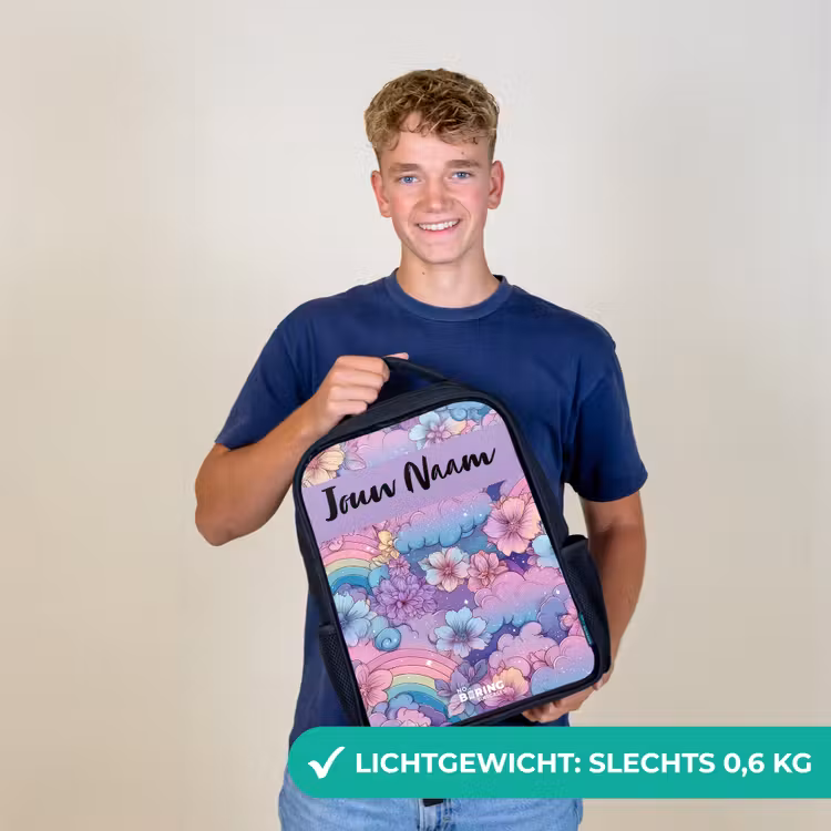 Regenbogen - Bloemen - Kleurrijk Rugzak - Zwart middel -sfeer7_NL