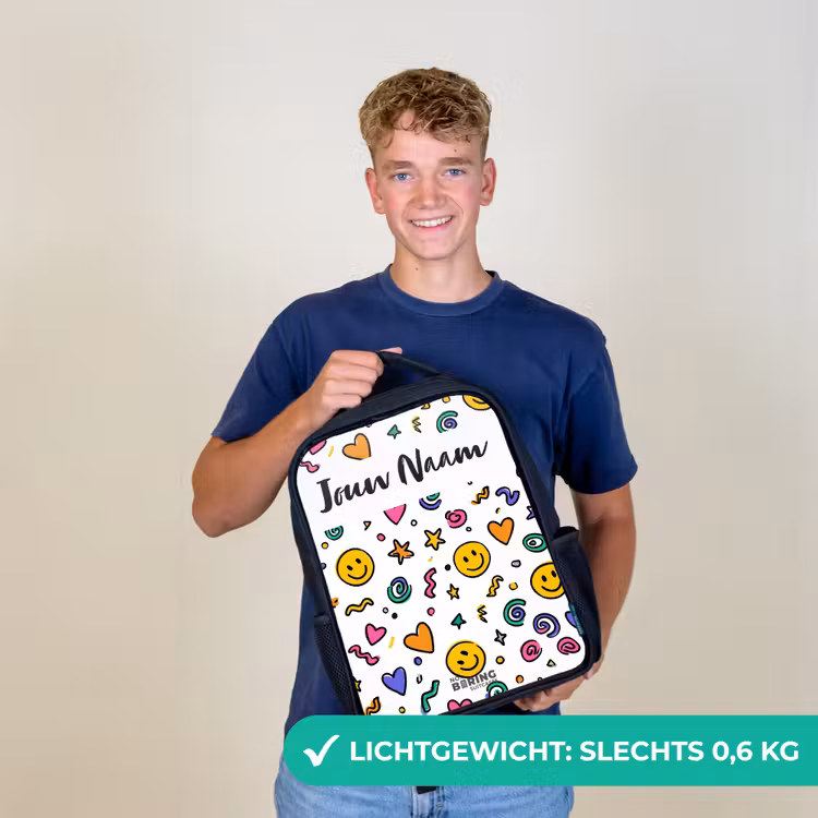 Smiley - Hartje - Ster Rugzak - Zwart middel -sfeer7_NL