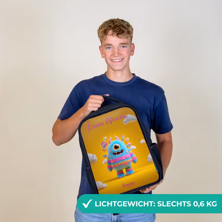 Snoep - Monster - Regenboog Rugzak - Zwart middel -sfeer7_NL