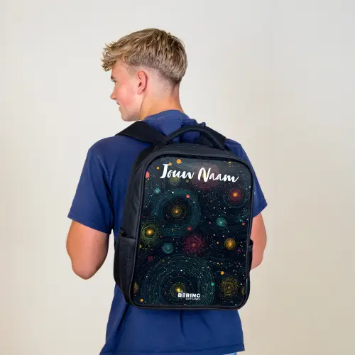Sterren - Planeten - Kleurrijk Rugzak - Zwart middel -sfeer8