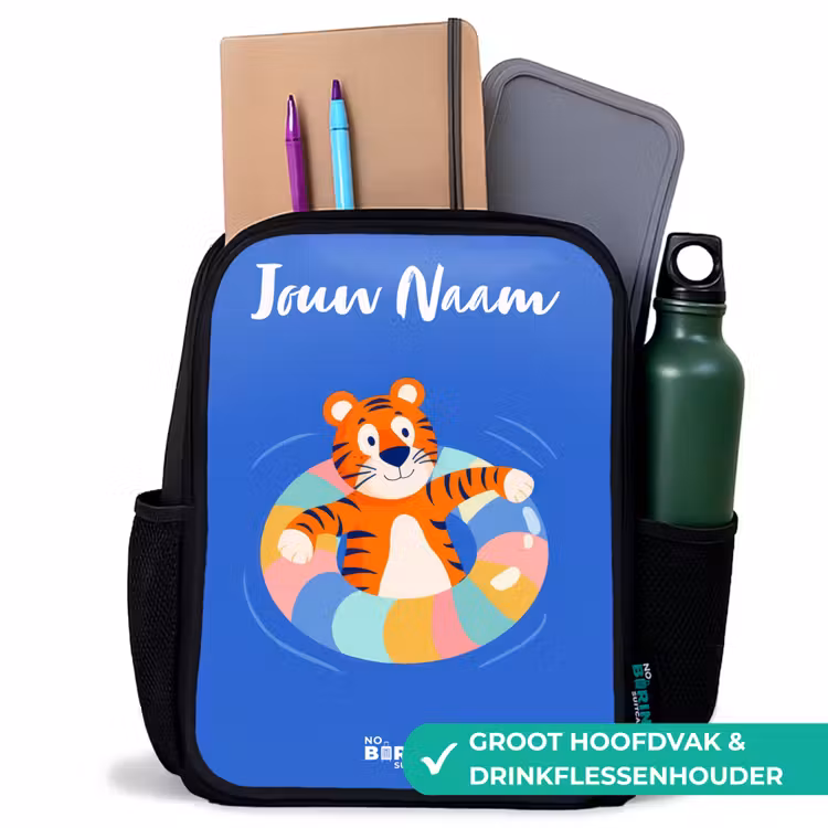 Tijger - Zwemband - Water Rugzak - Zwart middel -inhoud_NL