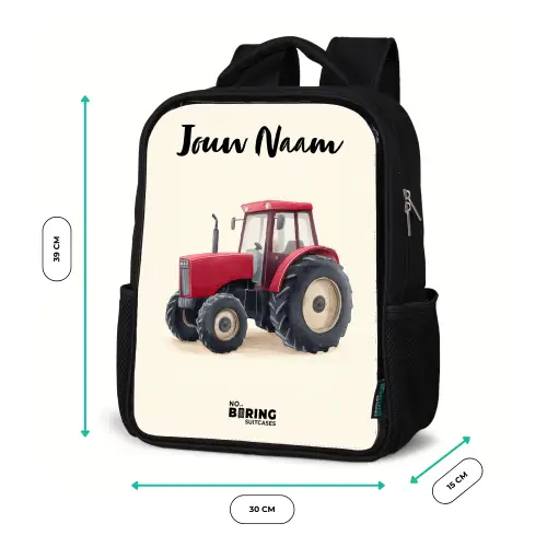 Tractor - Getekend - Rood Rugzak - Zwart middel -productfoto_formaten