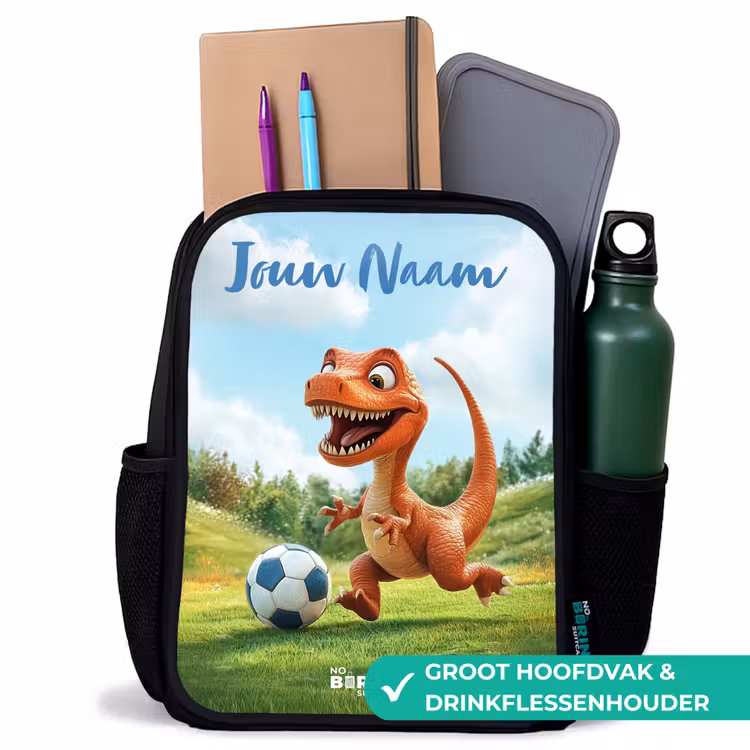 Voetbal - Dino - Sport Rugzak - Zwart middel -inhoud_NL