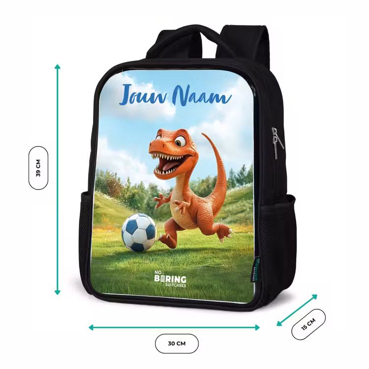 Voetbal - Dino - Sport Rugzak - Zwart middel -productfoto_formaten