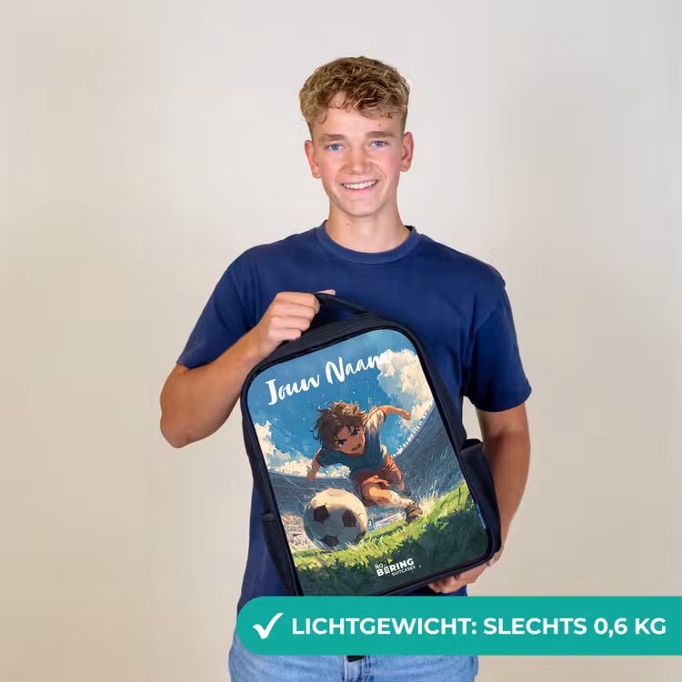Voetbal - Gras - Stadion - Schilderij Rugzak - Zwart middel -sfeer7_NL