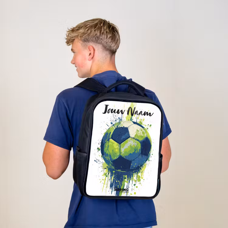 Voetbalvibes - Verf - Groen - Blauw Rugzak - Zwart middel -sfeer8