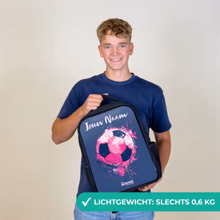 Voetbalvibes - Verf - Roze - Blauw Rugzak - Zwart middel -sfeer7_NL