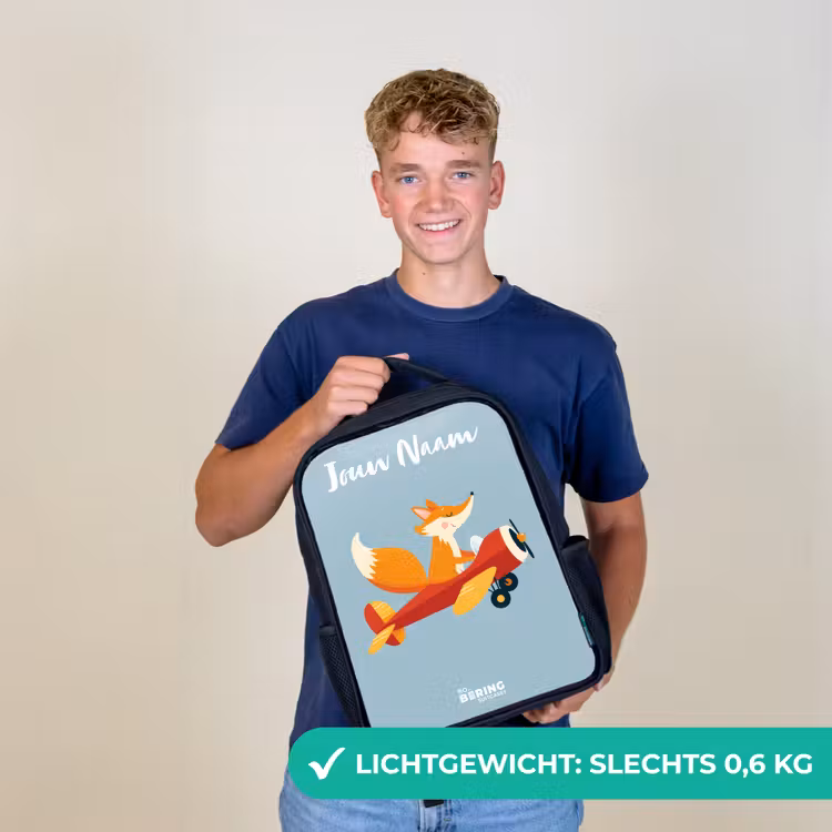 Vos - Vliegtuig -  Vliegen Rugzak - Zwart middel -sfeer7_NL
