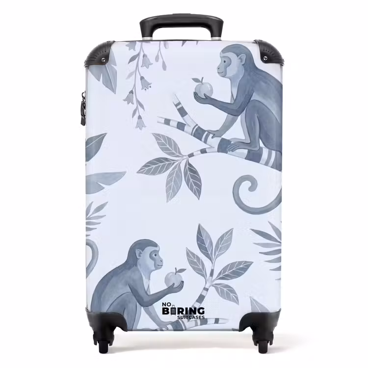 Koffer - Aap - Boom - Bladeren - Jungle - Illustratie - Aap - Boom - Bladeren - Jungle - Illustratie NBS - Handbagage koffer - Volwassenen Unisex middel