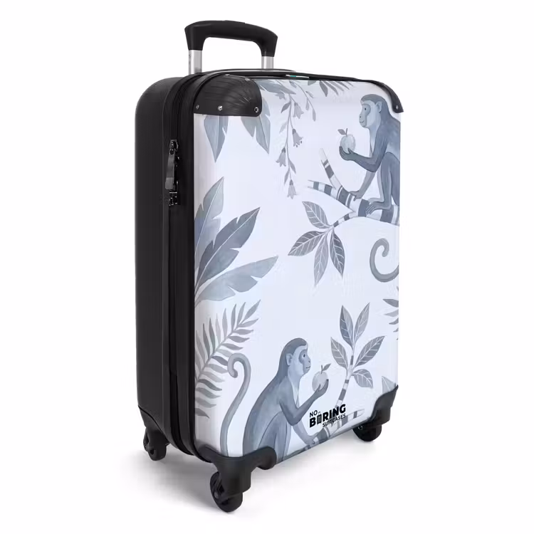 Koffer - Aap - Boom - Bladeren - Jungle - Illustratie - Aap - Boom - Bladeren - Jungle - Illustratie NBS - Handbagage koffer - Volwassenen Unisex middel