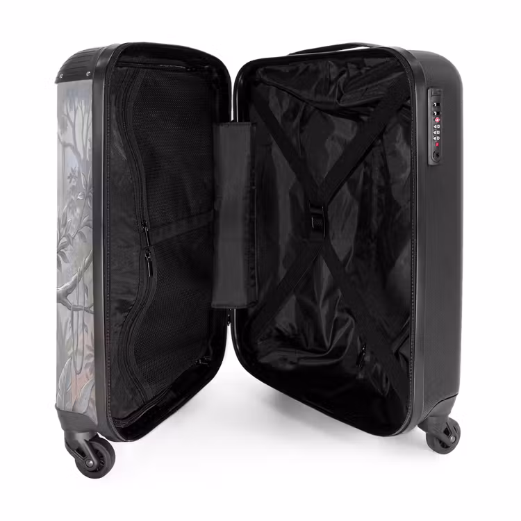 Koffer - Aap - Boom - Jungle - Natuur - Grijs - Aap - Boom - Jungle - Natuur - Grijs NBS - Handbagage koffer - Volwassenen Unisex middel