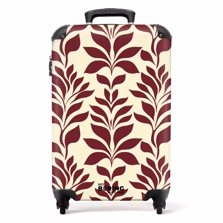 Abstract - Bladeren - Burgundy NBS - Handbagage koffer - Volwassenen Unisex middel -productfoto_recht