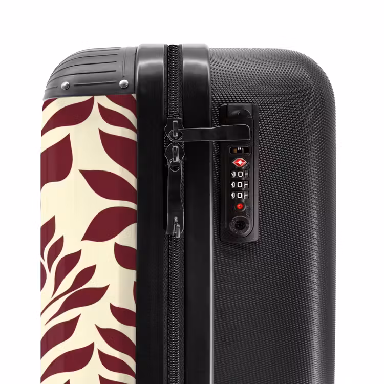 Abstract - Bladeren - Burgundy NBS - Handbagage koffer - Volwassenen Unisex middel -slot