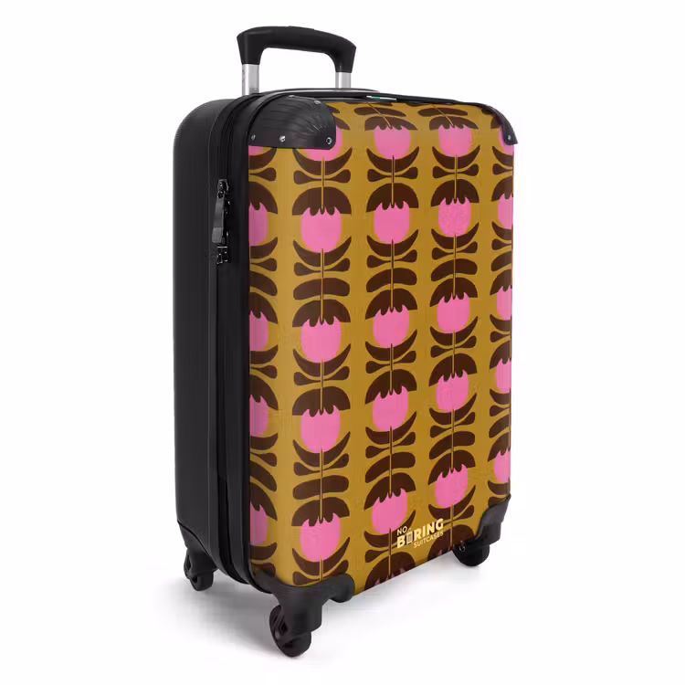 Abstract - Bloemen - Roze NBS - Handbagage koffer - Volwassenen Unisex middel -productfoto_3d