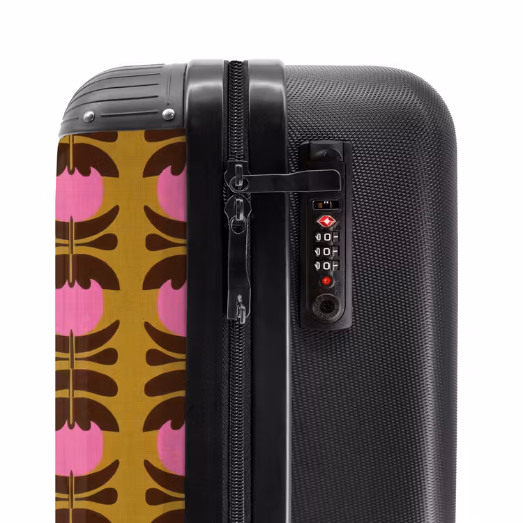 Abstract - Bloemen - Roze NBS - Handbagage koffer - Volwassenen Unisex middel -slot