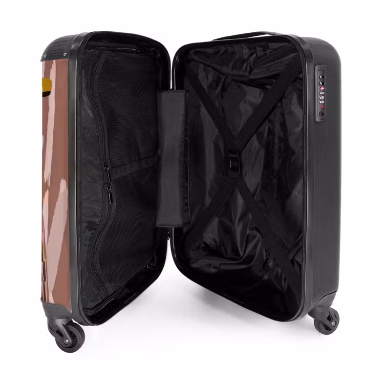 Abstract - Figuur - Illustratie - Hoed NBS - Handbagage koffer - Volwassenen Unisex middel -binnenkant