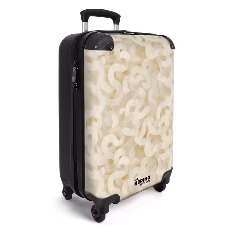 Abstract - Lijnen - Beige NBS - Handbagage koffer - Volwassenen Unisex middel -productfoto_3d