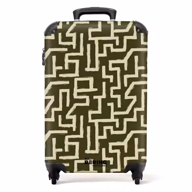 Koffer - Abstract - Lijnen - Groen - Abstract - Lijnen - Groen NBS - Handbagage koffer - Volwassenen Unisex middel