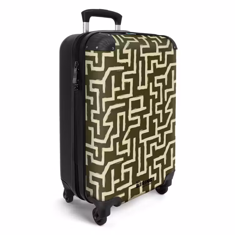 Koffer - Abstract - Lijnen - Groen - Abstract - Lijnen - Groen NBS - Handbagage koffer - Volwassenen Unisex middel