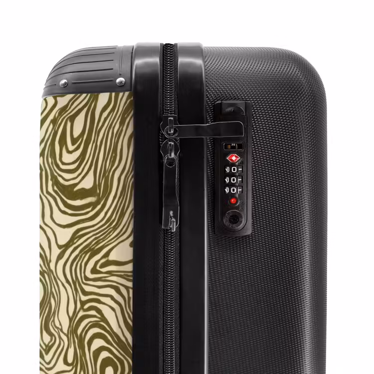 Abstract - Marmer - Groen NBS - Handbagage koffer - Volwassenen Unisex middel -slot