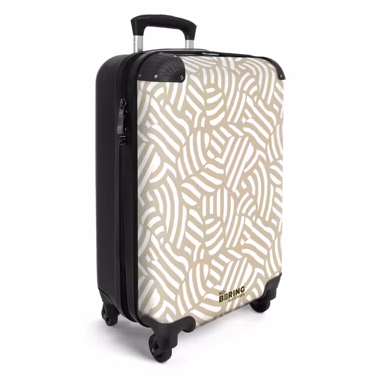 Abstract - Modern - Beige NBS - Handbagage koffer - Volwassenen Unisex middel -productfoto_3d