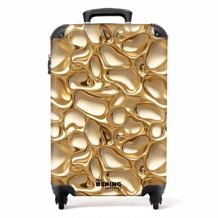 Abstract - Modern - Goud NBS - Handbagage koffer - Volwassenen Unisex middel -productfoto_recht