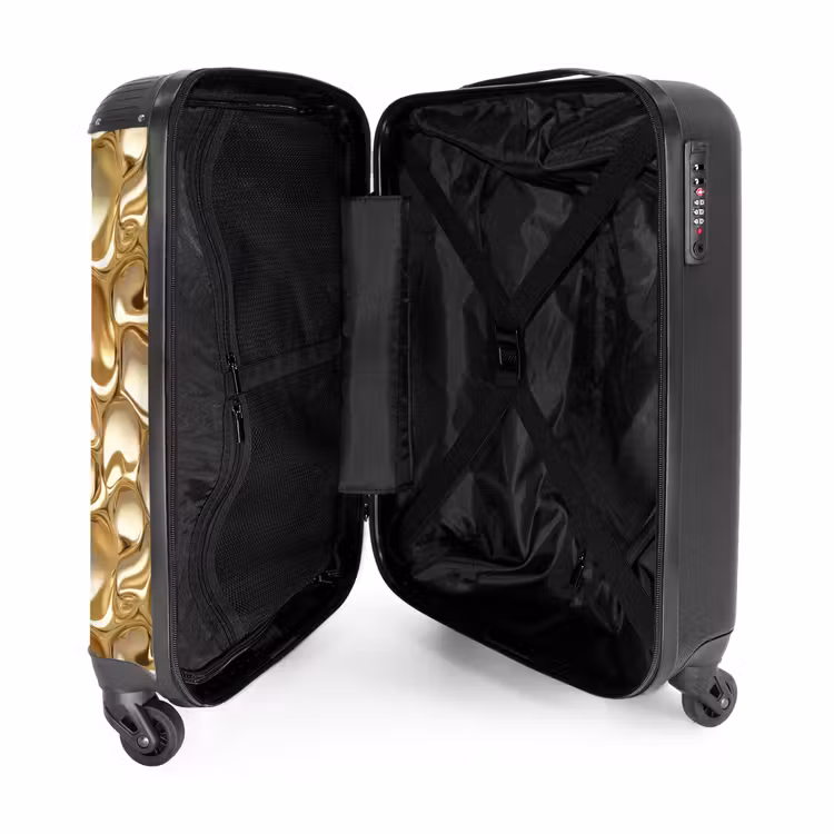 Abstract - Modern - Goud NBS - Handbagage koffer - Volwassenen Unisex middel -binnenkant